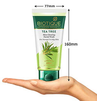 Biotique Tea Tree Skin Clearing Normal to Oily Skin Face Wash, 150 ml | Treats Acne, Pimples, Clear Skin | Paraben & SLS Free