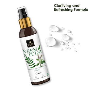 Good Vibes Neem & Tulsi Glow Toner 120 ml, Hydrating Light Weight Face Spray Toner for Acne Prone Skin, Suited for All Skin Types, Natural, No Alcohol, Parabens & Sulphates, No Animal Testing