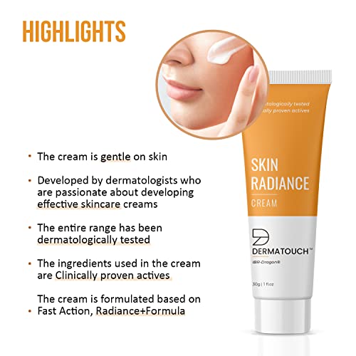 DERMATOUCH Skin Radiance Cream For Glowing Skin || Protects Against Skin Damage || Reduces Pigmentation, Dark Spots, Age Spots || Provides Deep Nourishment || Suitable For All Skin Types - 30G