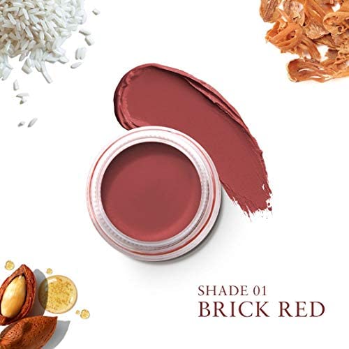 Just Herbs Ayurvedic, Natural Lip & Cheek Tint, Blush For Women - SLS ,Chemical & Paraben Free - 01 Brick Red (Creamy Matte)