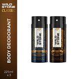 Wild Stone Classic Cologne and Leather Long Lasting Deodorants for Men, Pack of 2 (225ml each)