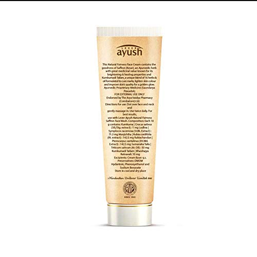 Ayush Natural Fairness Saffron Face Cream, 50g