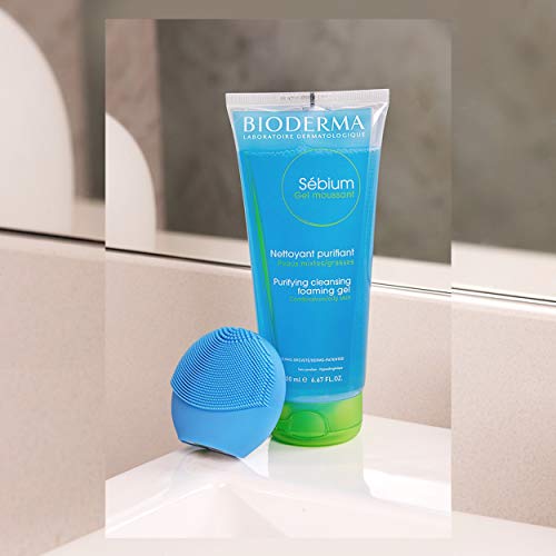 Bioderma Sebium Moussant Purifying Cleansing Foaming Gel Combination to Oily Skin (Tube), Blue, 200 ml