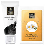 Good Vibes Skin Care Combo - Activated Charcoal Peel Off Mask (100 g) and Chamomile Soothing Sheet Mask (20 ml)