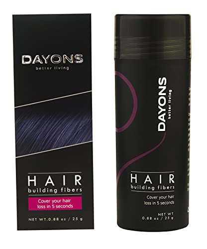Dayons Hair Fiber 25gm Black, Hair Volume Powder & Building Fiber , Instant Volume for Thin Hair, Fiber Hair Powder for Men and Women
