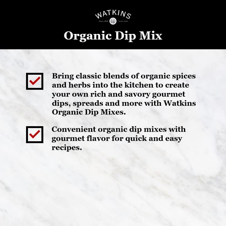 Watkins Organic Gourmet Dip Mix, Onion, 1.0 oz. Packets, 12-Pack