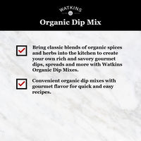 Watkins Organic Gourmet Dip Mix, Onion, 1.0 oz. Packets, 12-Pack