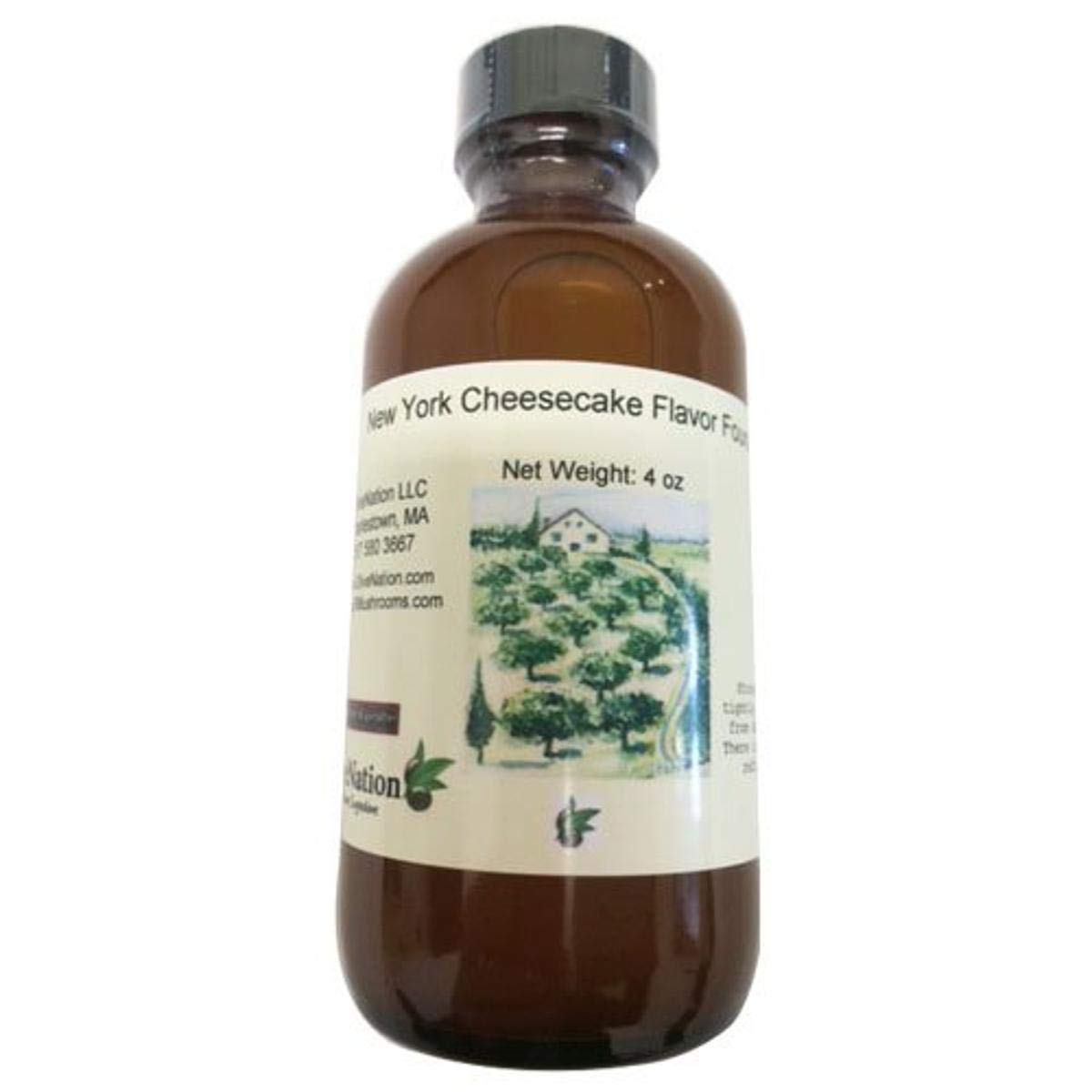 OliveNation NY Cheesecake Flavor Fountain, Rich, Creamy Cheesecake Flavoring for Beverages, Ice Cream, Frozen Treats, Soda, Baked Goods, Sugar Free, Gluten Free - 4 ounces