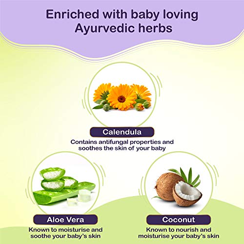 Dabur Baby Wash: pH 5.5 balanced with No Harmful Chemicals & Tear Free Formula |Contains Aloe Vera & Calendula |Hypoallergenic & Dermatologically Tested with No Paraben & Phthalates - 500 ml