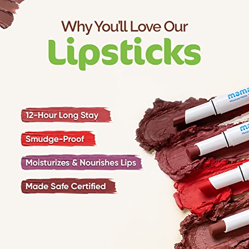 Mamaearth Moisture Matte Longstay Lipstick with Avocado Oil & Vitamin E for 12 Hour Long Stay - 06 Melon Red - 2 g