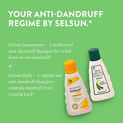 Selsun Daily Anti-Dandruff Shampoo and Selsun Suspension Anti Dandruff Shampoo (Pack of 2) (Daily 60ml+Suspension 60ml)