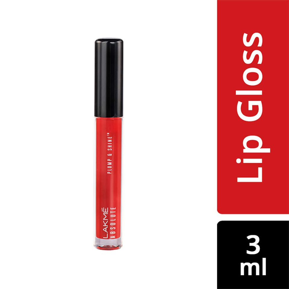 Lakme Absolute Plump and Shine Lip Gloss, Cherry Shine, 3 ml