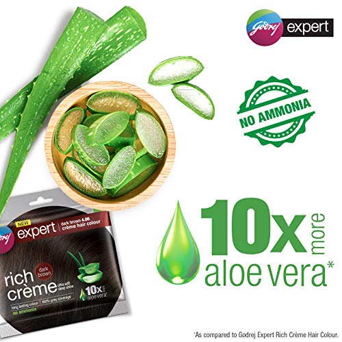 Godrej Expert Rich Crème Hair Colour Shade 4.06 DARK BROWN, Pack of 4
