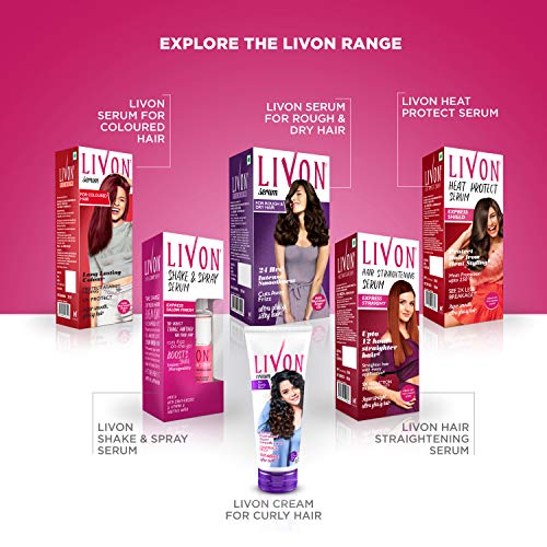 Livon Serum for Frizz-free, Smooth Hair, With Argan Oil & Vitamin E, 50 ml (Pack of 2), Transparent