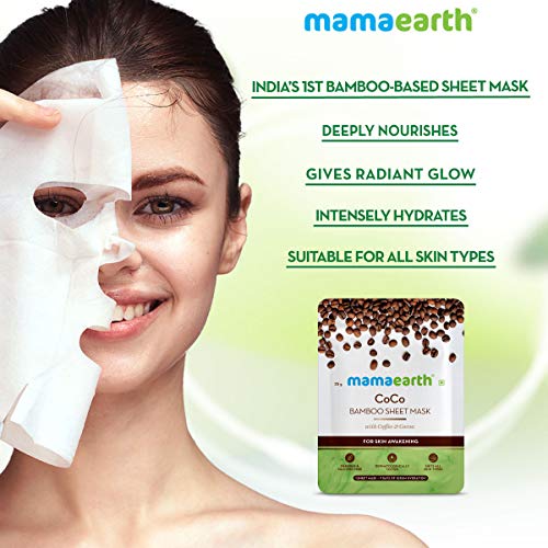 Mamaearth CoCo Bamboo Sheet Mask with Coffee & Cocoa for Skin Awakening, 25 g