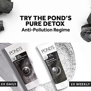 Pond's  Pure Detox Face Scrub, Deep Clean but Mild on Skin , With Activated Charcoal, Remove Blackheads & Sun Tan, Gel scrub, For Deep Cleansing, 100 g
