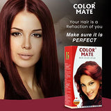 Color Mate Hair Color Cream, Burgundy, 130ml (Pack of 2)