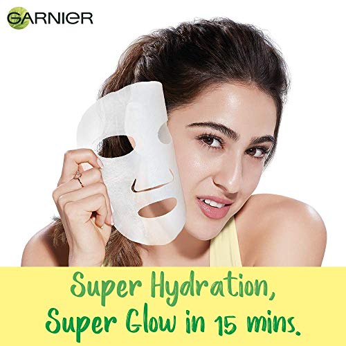 Garnier Skin Naturals Face Serum Sheet Mask (2 Each Of Light Complete, Charcoal, Sakura, Hydrabomb and Hydrabomb ) 421g (Pack of 10)