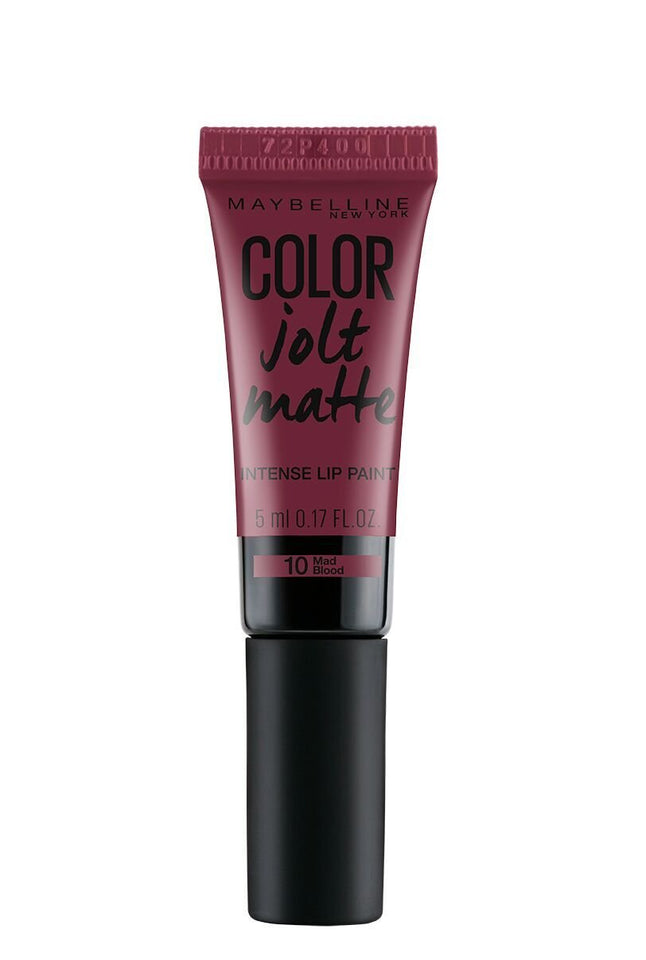 Maybelline New York Color Jolt Lip Paint Matte Lipstick, 10 Mad Blood, 5ml