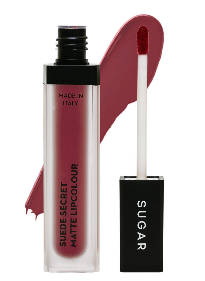 SUGAR Cosmetics Suede Secret Matte Lipcolour 11 Rayon Rose (Brick Rose/Reddish Pink), 6ml