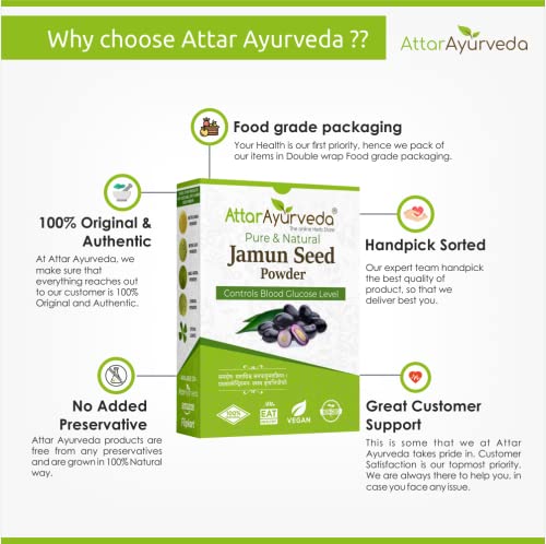 Attar Ayurveda Jamun Seed Powder for Diabetes - 250 g