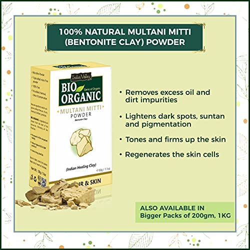 INDUS VALLEY Natural Oil Removal Face Pack Multani Mitti,Cucumber Toner, Tea Tree Oil (30g , 50ml+ 5ml=55ml)