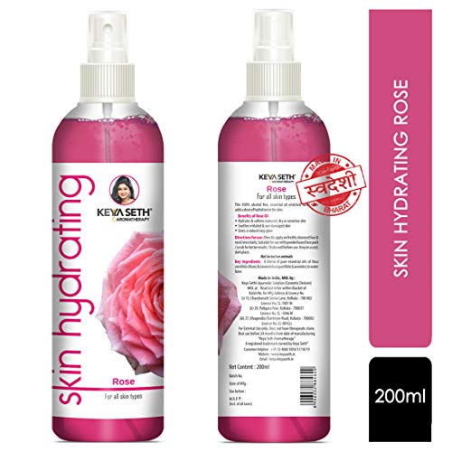 Keya Seth Aromatherapy Skin Hydrating Rose Toner Nourishing Anti-Ageing Oil Control, Rosy Glow Enriched with Pure Essential Oil of Rose & lavender for all Skin Type, 200ml