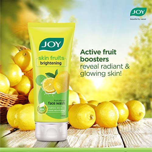 Joy Skin Fruits | Skin Brightening and Glowing | Fruit Infused Face Wash | With Lemon extracts & Active Fruit Boosters | Lemon Face Wash For Oily Skin | 100 ml