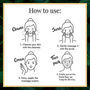 Good Vibes Sandalwood Skin Soothing Facial Kit - 4 Step Skin Care Includes Cleanser, Scrub, Cream and Pack - 10 g each - Cruelty Free