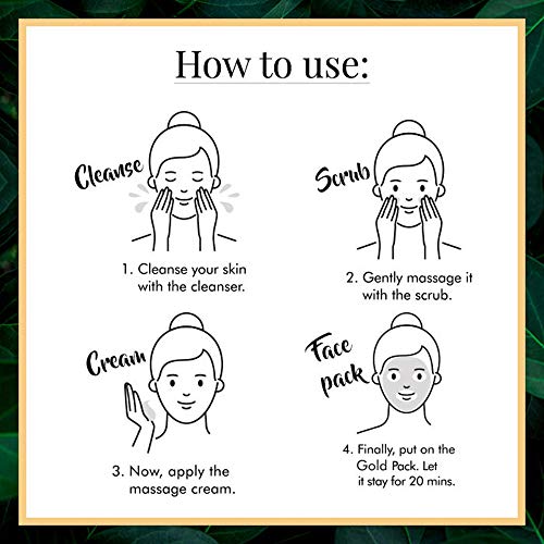 Good Vibes Sandalwood Skin Soothing Facial Kit - 4 Step Skin Care Includes Cleanser, Scrub, Cream and Pack - 10 g each - Cruelty Free