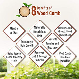 Keya Seth Aromatherapy, Neem Wooden Comb Wide Tooth for Hair Growth for Men & Women All Purpose Small Size.