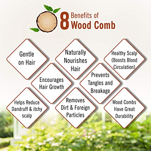 Keya Seth Aromatherapy, Neem Wooden Comb Wide Tooth for Hair Growth for Men & Women All Purpose Small Size.
