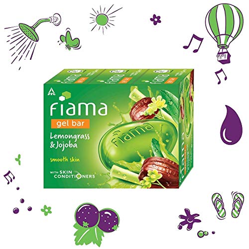 Fiama Gel Bar, Lemongrass and Jojoba for smooth skin, with skin conditioners, 125g (Pack of 3)