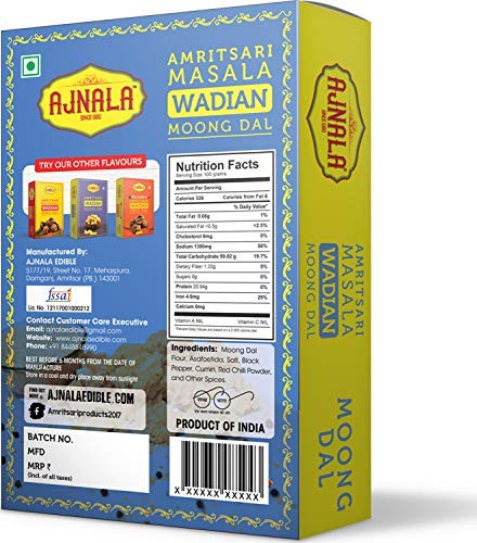 Ajnala Amritsari Urad & Moong Dal Wadiya's , 200 GMS (Moong Dal Masala Wadi)