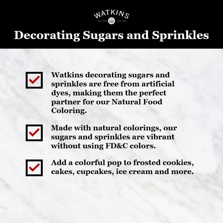 Watkins Gourmet Decorating Sprinkles, Rainbow Nonpareils, 4.2 Oz. Jar, 1 Count