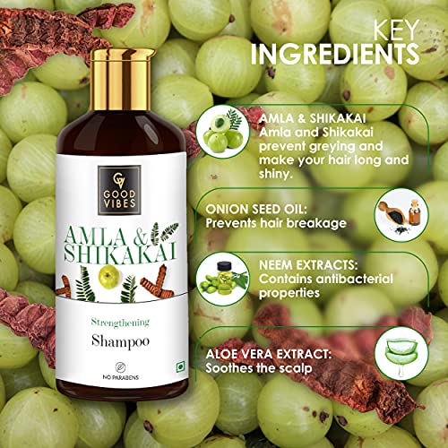 Good Vibes Strengthening Shampoo - Amla Shikakai Men & Women (300 ml)