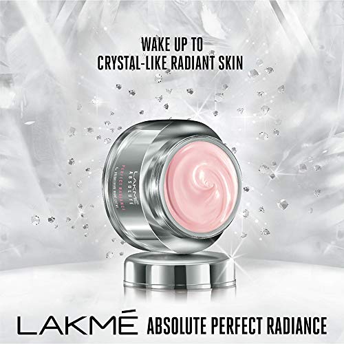 Lakme Absolute Perfect Radiance Brightening Night Cream 50 g, Daily Repair Face Moisturizer for Illuminated, Glowing Skin -With Glycerin & Niacinamide
