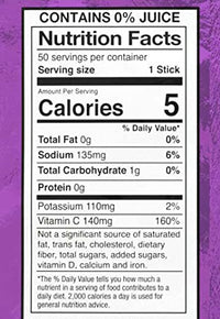 Sqwincher Zero Qwik Stik Sugar Free, Grape, .11 0z (Pack of 50)