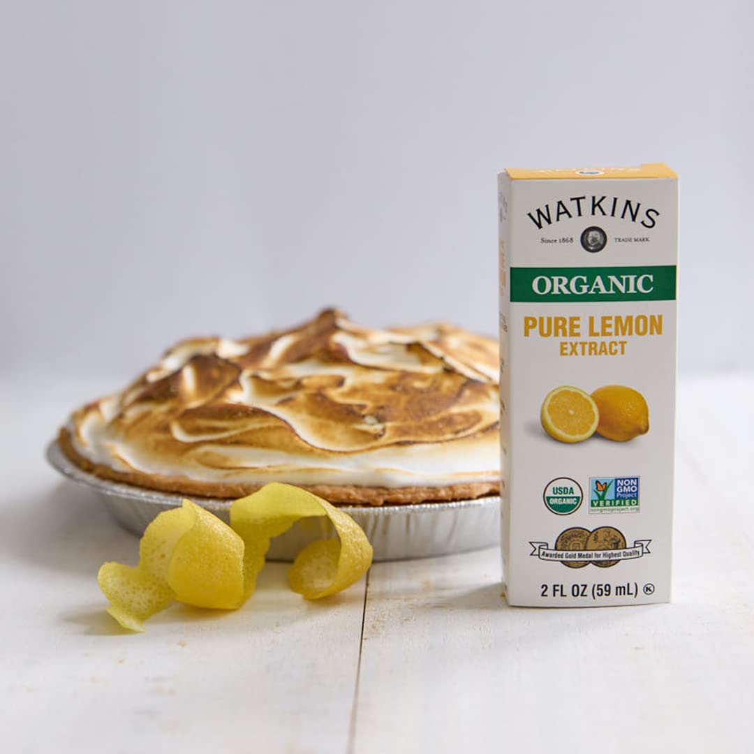 Watkins Organic Pure Lemon Extract, Non-GMO, Kosher, 2 oz. Bottle, 1-Pack