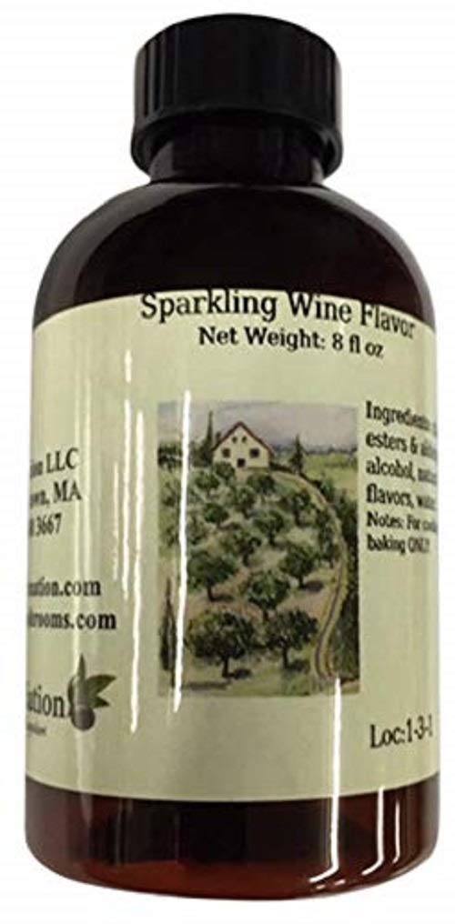 OliveNation Natural Sparkling Wine Flavor, Champagne-Type Flavoring for Baked Goods, Beverages, PG Free, Non-GMO, Gluten Free, Vegan - 8 ounces