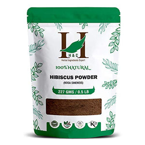 H&C Herbal Ingredients Expert 100% Natural Hibiscus Flower (Rosa Sinensis) gudhal Powder - 227g for For Face Pack & Hair Growth