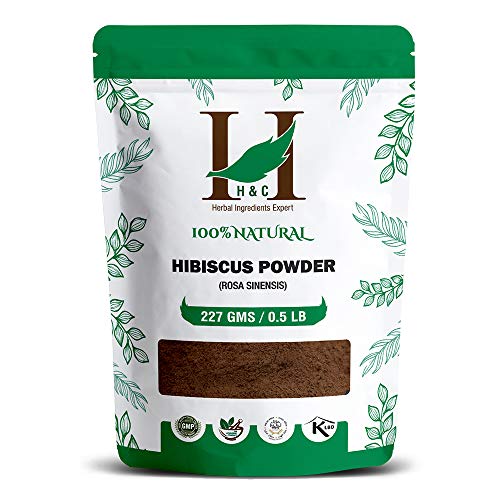 H&C Herbal Ingredients Expert 100% Natural Hibiscus Flower (Rosa Sinensis) gudhal Powder - 227g for For Face Pack & Hair Growth