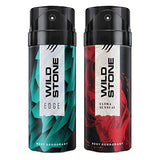 Wild Stone Edge and Ultra Sensual Long lasting Deodorants for Men, Pack of 2 (150ml each)