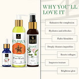 Good Vibes Skincare Combo For Glowing Skin | Papaya Brightening Face Wash 120 ml, Rose Glow Toner 120 ml, Rose Hip Radiant Glow Face Serum 10 ml | Suitable For All Skin Types | No Parabens & Sulphates