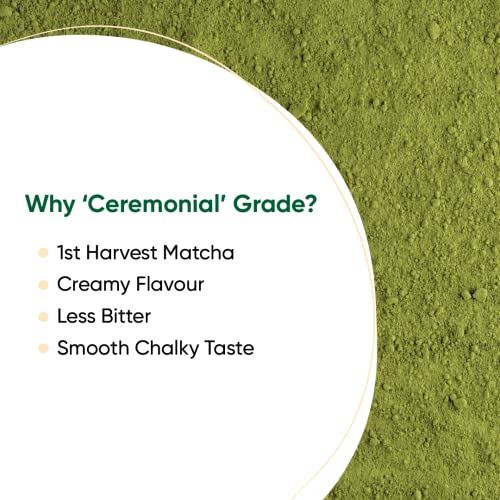 Tencha Blends Ceremonial Matcha with Free Spoon | 30 Servings | Japanese Matcha Green Tea Powder | Green Tea for Weight Loss | Sourced from Shizouka, Japan | Vegan | No Artificial Sweeteners | 30 GM