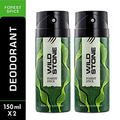 Wild Stone Forest Spice Deodorants for Men, Pack of 2 (150ml each)