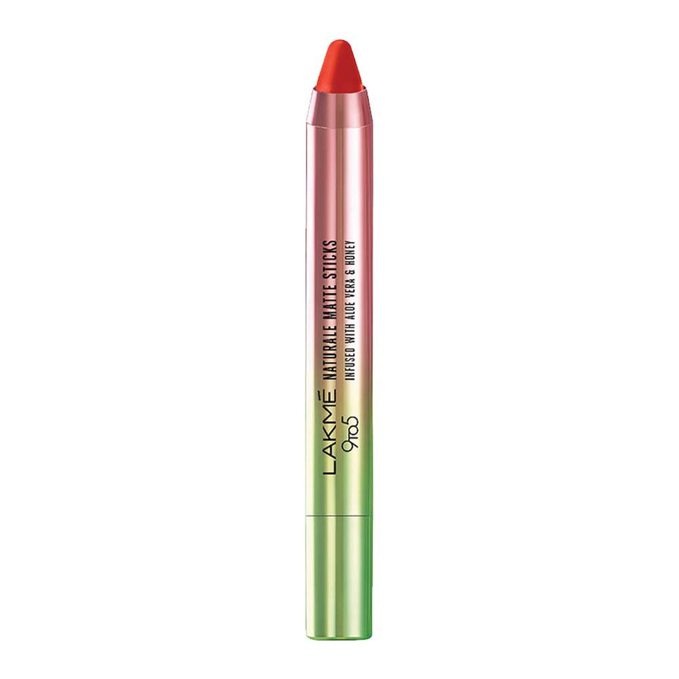 Lakme 9 to 5 Naturale Matte Sticks Lipstick, Rouge Metro, 2.2g