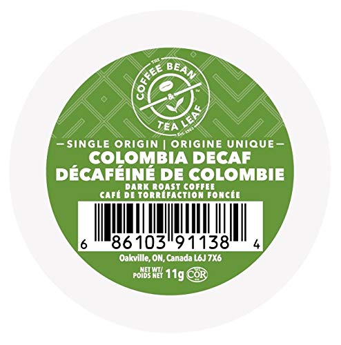 Coffee Bean and Tea Leaf Decaf Coffee Pods, Colombian Coffee, Dark Roast Coffee, Single Serve Coffee for Keurig K Cups Brewers, Hot or Iced Coffee, Decaffeinated Coffee in Recyclable Pods, 24 Count