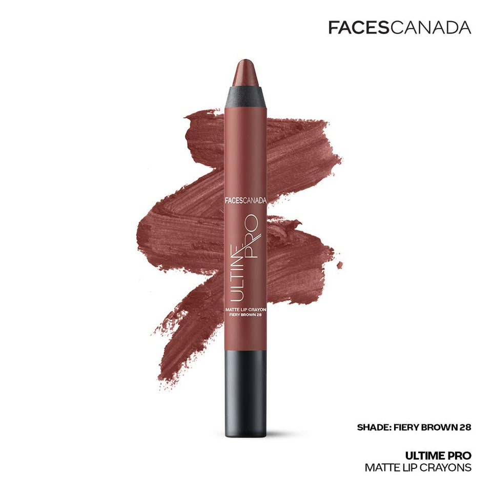 Faces Ultime Pro Matte Lip Crayon, Fiery Brown 28, 2.8g