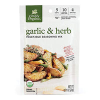 Simply Organic Garlic & Herb Vegetable Seasoning Mix, Certified Organic, Vegan | 0.71 oz | Pack of 12